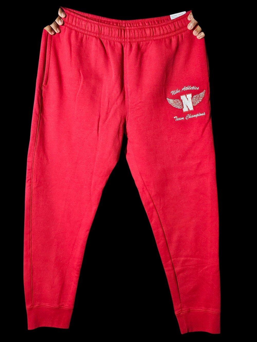 Nike Red Kids Sweatpants with Winged 'N' Athletic Graphic